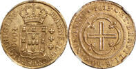 Brazil 4000 Reis Brazil 1813-R João Prince Regent Gold 4000 Reis NGC AU-58 -