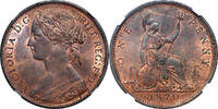 Great Britain Penny Great Britain 1870 Victoria Bronze Penny NGC MS-63 Red & Brown SCARCE DATE !! -