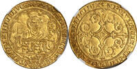 Belgium Pieter d'Or Belgium Brabant Jeanne & Wenceslas (1355-1383) Gold Pieter d'Or NGC MS-62 -