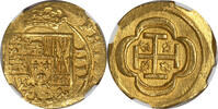 Mexico 4 Escudos Mexico (1714-1720) Mo-J Philip V gold Cob 4 Escudos NGC MS-62 -