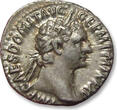 ROMAN EMPIRE AR silver denarius 95-96 A.D. Domitian / Domitianus, Rome - IMP XXII COS XVII CENS P P P - EF / EF+ light steelgrey toning with hints of gold