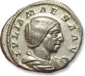ROMAN EMPIRE AR silver denarius 218-220 A.D. Julia Maesa, Rome mint - PVDICITIA, sharply struck - VF+ / EF-light mint luster in fields