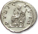 ROMAN EMPIRE AR silver denarius 218-220 A.D. Julia Maesa, Rome mint - PVDICITIA, sharply struck - VF+ / EF-light mint luster in fields