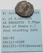 ROMAN EMPIRE AR silver denarius circa 196-211 A.D. Julia Domna, Rome mint - IVNO reverse - with old collector