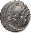 ROMAN REPUBLIC AR denarius 43 B.C. Petillius Capitolinus, Rome mint - scarcer cointype - VF / VF+