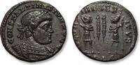 ROMAN EMPIRE AE (silvered) follis / nummus Constantine II as Caesar, Lugdunum (Lyon) mint - (pellet in crescent)PLG -
