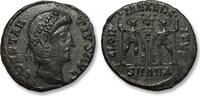 ROMAN EMPIRE AE (silvered) follis / nummus Constantius II as Augustus, Antioch mint, 4th officina - mintmark SMANΔ - -
