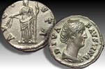ROMAN EMPIRE AR silver denarius DIVA Faustina Senior, Rome - near mint state, a beauty! - -