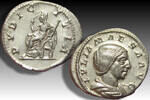 ROMAN EMPIRE AR silver denarius Julia Maesa, Rome mint - PVDICITIA, sharply struck - -