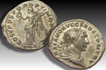 ROMAN EMPIRE AR silver denarius Trajanus, Rome mint - rare bust variety with full drapery - -
