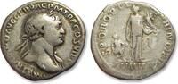 ROMAN EMPIRE AR silver denarius Trajan / Trajanus, Rome mint - SPQR OPTIMO PRINCIPI, ALIM ITAL - -