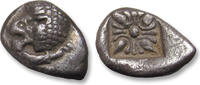 ANCIENT GREECE AR silver diobol Ionia, Miletos / Miletus - tiny coin in great condition for the type - -