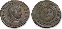 ROMAN EMPIRE AE follis / nummus circa 322-323 A.D. Constantine II as Caesar, Arelate (Arles) mint - mintmark Q*AR - VF+ encrustations