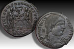 ROMAN EMPIRE AE 21mm maiorina / centenionalis Magnentius, Lugdunum (Lyon) - VICTORIAE DD NN AVG ET CAES / SP / RPLG - -