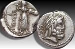 ROMAN REPUBLIC AR silver denarius L. Procilius, Rome mint -