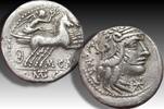 ROMAN REPUBLIC AR silver denarius M. Calidius, Q. Metellus, and Cn. Fulvius, Rome -