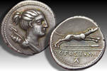 ROMAN REPUBLIC AR silver denarius C. Postumius Tatius, Rome mint -