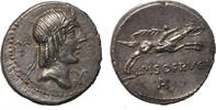 Roman Republic L.Calpurnius Piso Frugi Ar.denarius 90 BC. cabinet toned with golden hues,Exf/Fdc