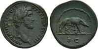 RÖMISCHE KAISERZEIT Antoninus Pius, 138 - 161 n. Chr. Sesterz 140 - 144 n. Chr. 34 mm. Dunkelgrüne Patina, ss