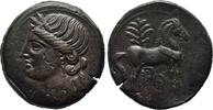 ZEUGITANIA KARTHAGO Trischekel ca. 220 - 202 v. Chr. Schöne kastanienbraune Patina, Vs. Schrötlingsfehler, randliche Prägeschwächen, gutes ss