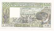 Côte d'Ivoire / Ivory Coast 500 Francs Banque Centrale des Etats de l'Afrique de l'Ouest F.16 -
