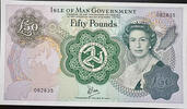 [Isle of Man Government] 50 Pound Note with Portrait of Queen Elizabeth II