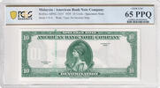   1929 Malaysia / American Company 10 Units Specimen PCGS 65 PPQ Graded ... 109.29 &pound;  +  29.54 &pound; shipping