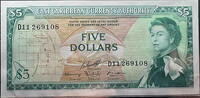   Eastern Caribbean Monetary Organization 5 dollar banknote (ND 1965 iss... 54.64 &pound;  +  33.23 &pound; shipping