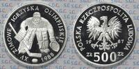 Polen 500 Zloty 1987 Olympics Calgary - Ice hockey player -