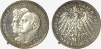 Kaiserreich Anhalt 3 Mark Herzog Friedrich II. zum Silbernen Hochzeit -