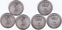 Deutschland, 3 mal 1 Mark, 1914 E Kaiserreich, fast stempelglanz / stemp... 31.21 £  +  8.67 £ shipping