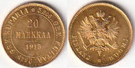 Finnland, 20 Markkaa, 1913, Zar Nikolaus II.,1894-1917, fast stempelglanz, 715.68 £  +  8.67 £ shipping