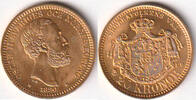 Schweden, 20 Kronen, 1890, K&ouml;nig Oskar II.,1872-1907, fast stempelglanz, 1,125.63 &pound;  +  84.63 &pound; shipping