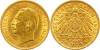 Baden Friedrich II. 1907-1918. 20 Mark Gold 1912  G kl.Randfehler, sehr schön-vorzüglich