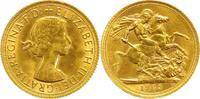 Großbritannien Elisabeth II. 1952-2022. Sovereign Gold 1963 vorzüglich