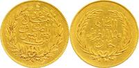 Tunesien Mohammed und Mohammed Al-Sadik 1855-1892. 100 Piaster 1864 Gold 1281 AH vorzüglich