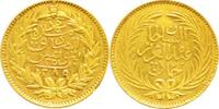 Tunesien Mohammed und Mohammed Al-Sadik 1855-1892. 25 Piaster Gold 1871 vorzüglich-Stempelglanz