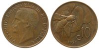 Italien 10 Centesimi Ku Victor Emanuel III, winziger Randfehler -