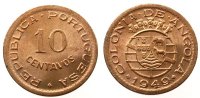 Angola 10 Centavos Br minimal fleckig -