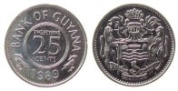 Guyana 25 Cent KN Wappen -