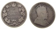 Kanada 25 Cents Ag Edward VII -