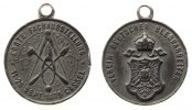 Städte tragbare Medaille Zinn Kassel - erste Fachausstellung Deutscher Blecharbeiter, Zirkel, Blechschere und zwei Lötkolben / gekrönter Wappenandler, ca -