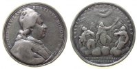 Vatikan Medaille Silber Benedikt XIV (1740-58) - auf die Kanonisierungen von 1746, Brustbild nach rechts / die 5 Neu-Heilige auf Wolken, v. O. Ha...
