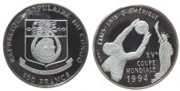 Kongo Republik 500 Francs Ag Fußball WM 1994, Torward und Freiheitsstatue -