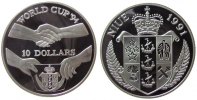 Niue 10 Dollar Ag Fußball WM USA 1994 -