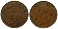 Australien 1 Penny Br Georg V, kleine Randstöße -