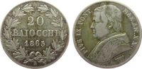 Vatikan 20 Baiocchi Ag Pius IX, Jahr XX, Berman 3314 -