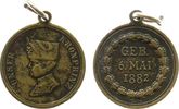 vor 1914 tragbare Miniaturmedaille Bronze Wilhelm - Kronprinz, auf seine Geburt am 6. Mai 1882, ca. 20,5 MM -