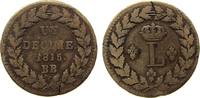 Frankreich 1 Decime Br Louis XVIII, BB (Strasbourg) -