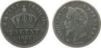 Frankreich 20 Centimes Ag Napoleon III, BB (Strasbourg), Kratzer -